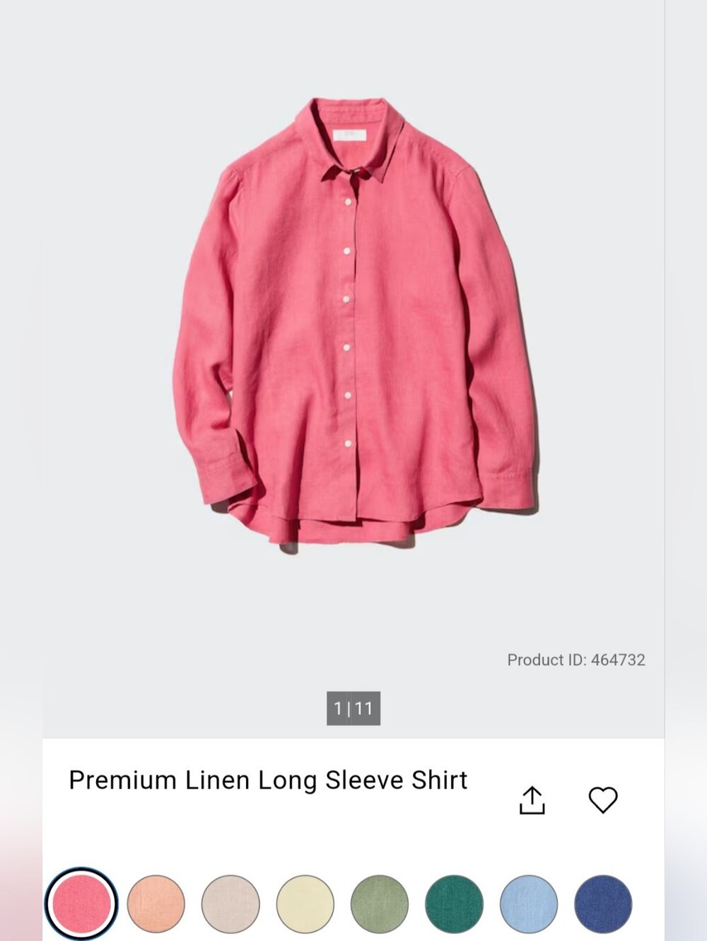 Uniqlo Linen Button-Down Shirt in Coral
